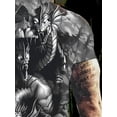 thumbnail image 4 of Fantasy Dragon and Skull Print T-Shirt for Men- Summer Soft Polyester Short Sleeve Top, Comfortable Fit Dark Academy Men's Short Occult Gothic Men's Shirt Gothic Romantic Grunge Tee, PLUS SIZE, 4 of 6