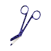 Artzone Lister Bandage Scissors - 5.5-Inch Cynamed Stainless Steel Shears - Purple Zebra Stripes