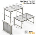 thumbnail image 3 of 3 FT Folding Table,Portable Table for Grill,Folding Picnic Table with Mesh Desktop,Silver, 3 of 6