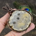 thumbnail image 4 of Natural White Condor Agate Gemstone Copper Wire Wrap Gift Pendant 3.07, 4 of 4