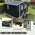 thumbnail image 6 of Olurrisa 8x8 FT Outdoor Storage Shed with 4 Windows & Lockable Door, Dark Gray Metal Garden Shed, Waterproof Tool Shed for Backyard, Patio & Lawn Equipment, 6 of 7