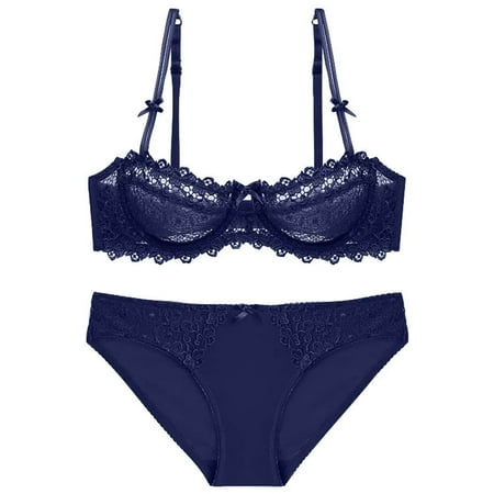 oqasdz Lingerie Sets for Women Sexy Naughty Adjustable Thin Breathable Racerback Lace Edge Bra Set