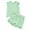 Green, variant on Krdevn Girls Summer Outfits 2 Piece Set Toddler Baby Pure Color Sleeveless Top Elastic Waist Shorts Casual Beach School Party Yoga Play,2-3 Years