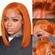thumbnail image 1 of Peluca Eagera Ginger Bob, 30 cm, pelo humano, 180% de densidad, naranja, 1 of 6