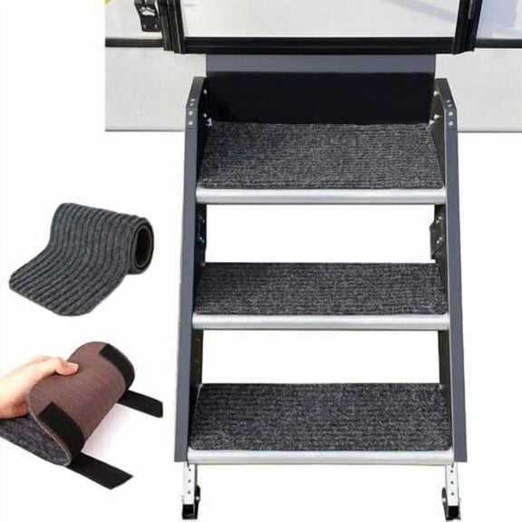 4 Pack RV Step Mats for Campers and Motorhomes (19.5" x 7.5")