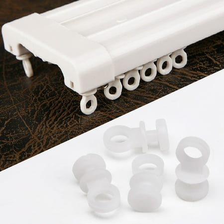 Mrosaa 50/100/200pcs Plastic Window Curtain Track Carrier Slide Wheels Rollers Rail Runner - ON SALE