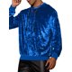 thumbnail image 4 of Sudadera de terciopelo INSPIRE CHIC para hombre, con capucha y mangas largas, sudaderas tipo pullover 2XL azul oscuro, 4 of 5
