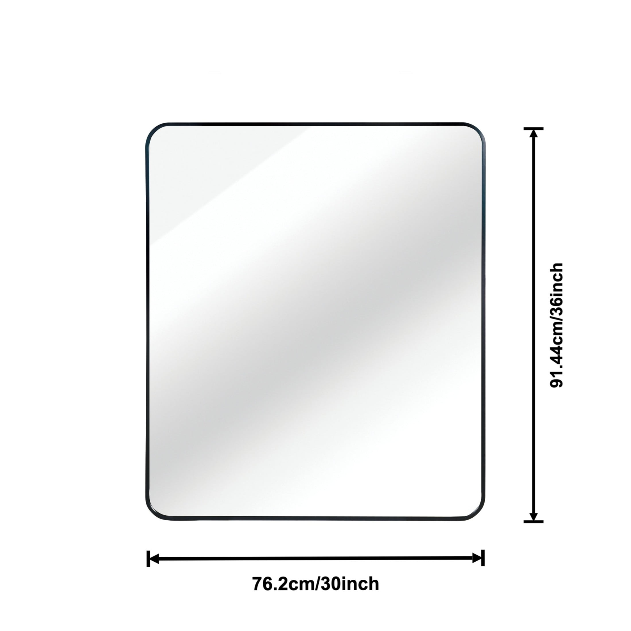 Noble House 30"x36" Rectangular Metal Wall Mirror, Vanity Mirror for Bathroom, Bedroom & Living Room, Black
