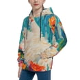 thumbnail image 2 of Lsque Playful Floral Cat Patten Youth Hoodie Sweatshirt Pullover with Kangaroo Pocket Boys and Girls Hoodie Warm Hoodie for Kids-X-Large, 2 of 6