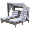 thumbnail image 1 of Double chaise longue avec porte-gobelets - Gris, 1 of 9