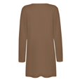 thumbnail image 4 of Yoodem Women's Loungewear Cardigan Solid Relaxed Fit Thigh Length Long Sleeve Open Front with 2 Pockets Khaki S, 4 of 8