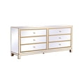 thumbnail image 5 of Elegant Decor Reflexion 72" Metal and MDF Mirrored Six-Drawer Dresser in Gold, 5 of 10