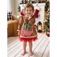 thumbnail image 6 of RUINIXCW Toddler Girl Christmas Gingerbread Dress with Bow Long Sleeve A-line Dress, 6 of 8