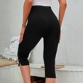 thumbnail image 5 of Women's Casual Pants High Waist Stretch Capri Pants Loose Fit Cropped Trousers Plus Size Comfortable Soft Elastic Waistband, 5 of 8