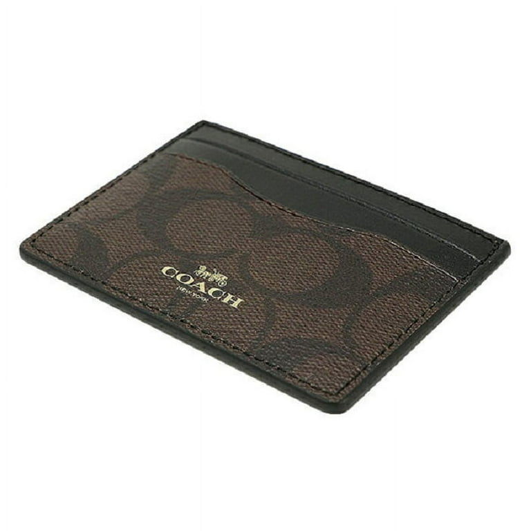 カードケース・名刺入れ COACH Signature PVC Card Case F63279 Coach Signature PVC Card Case Brown Black F63279IMAA8