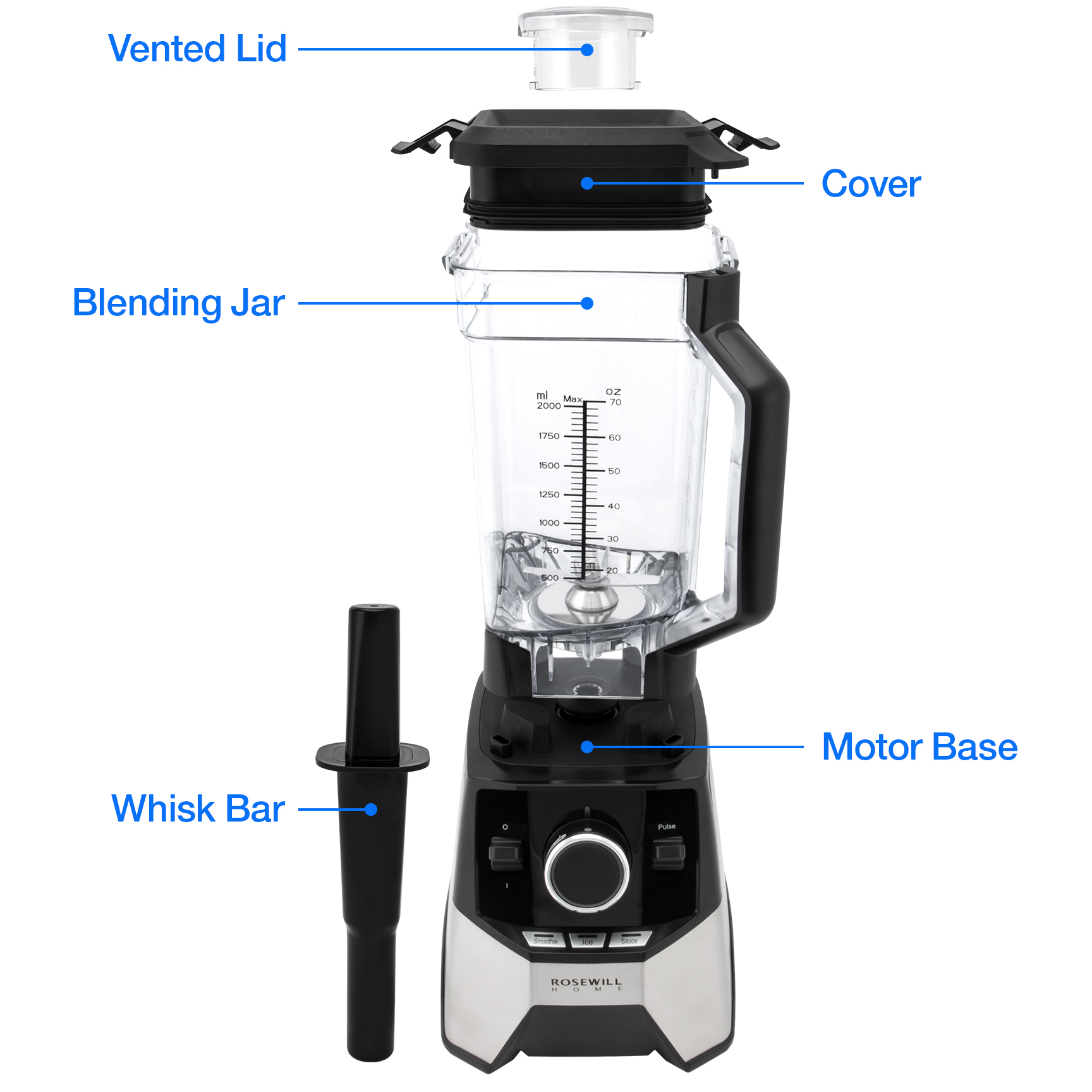 Rosewill Professional Blender, Industrial Commercial High Power Speed RHPB-18001 - image 2 of 8