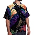 thumbnail image 2 of Crow Men's Casual Spread Collar Hawaiian Short Sleeve Button Down Summer Beach Tops, 2 of 6