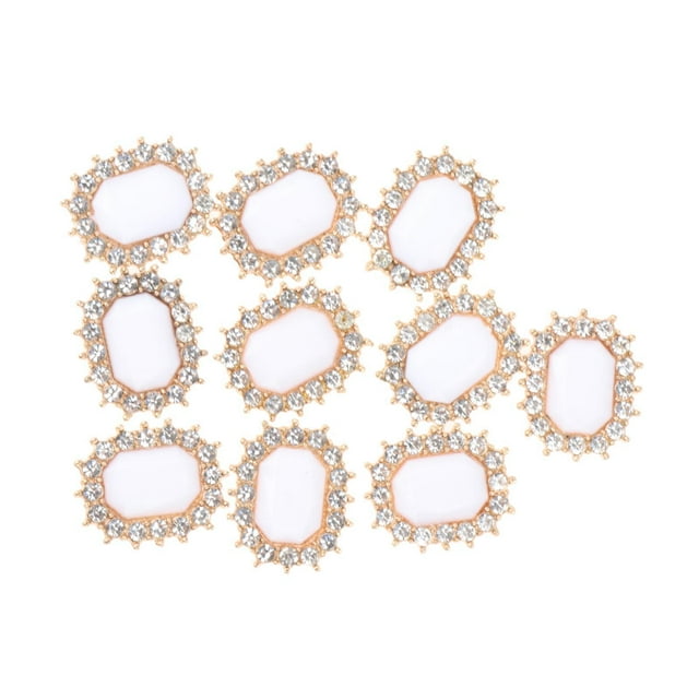 kurtrusly Shimmering Rhinestone Buttons for Clothing Embellishments and Wedding Décor Light White 2.1 x 1.7cm 1Set