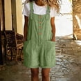 thumbnail image 4 of Purcolt Short Overalls for Women Summer Casual Square Neck Adjustable Strap Button Down Baggy Bib Jumpsuit Comfort Loose Fit Wide Leg Romper With Pockets, 4 of 6