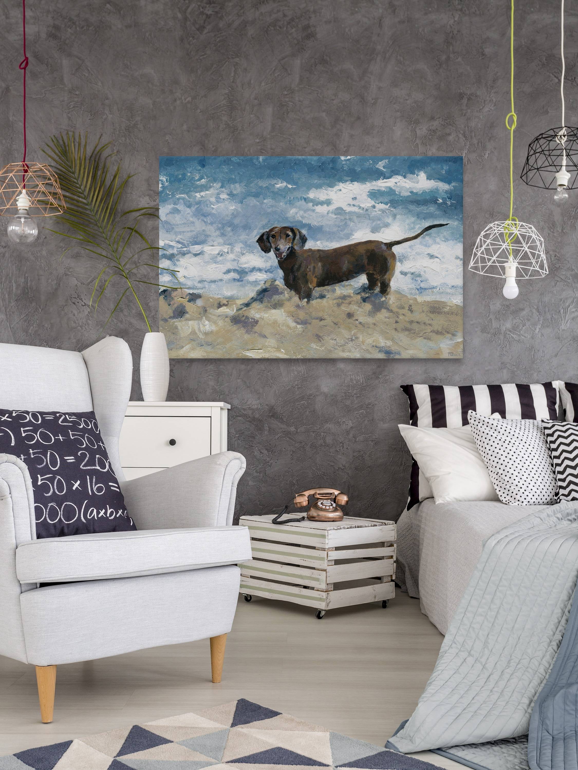 Parvez Taj Enjoying the Sand Canvas Wall Art