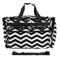 thumbnail image 3 of World Traveler 19-inch Carry-On Shoulder Duffel Bag - Fuchsia White Chevron, 3 of 6