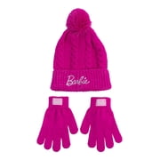 Girls Barbie Beanie Hat and Gloves, 2-Piece Set, OSFM