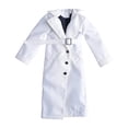 thumbnail image 1 of arctrm 1/12 Long Coat Fashion Notch Lapel Miniature Windproof Overcoat, Open Front Coat white, 1 of 10