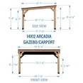 thumbnail image 3 of Backyard Discovery Arcadia 14'x12' Cedar Wood Gazebo, Galvanized Steel Roof, PowerPort, 3 of 10