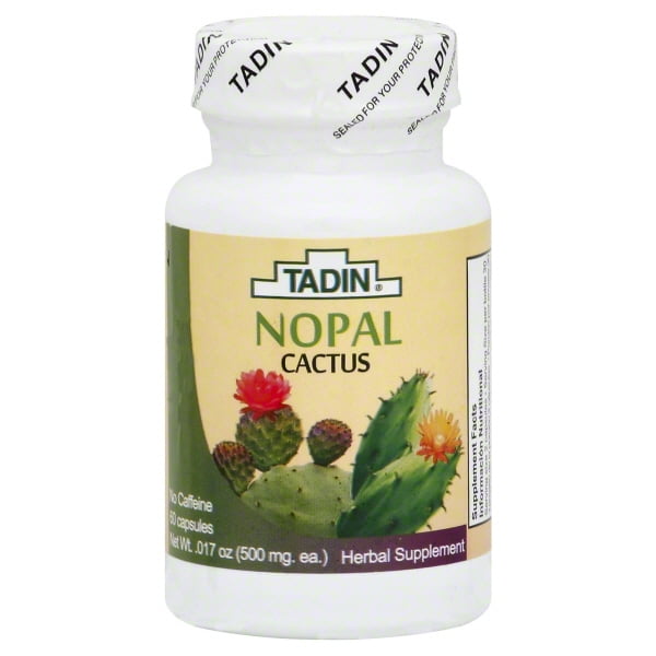 Tadin Nopal Cactus Herbal Supplement Capsules, 60 Count