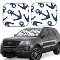 thumbnail image 6 of Kdxio Navy Blue Anchor Print 2-Piece Sun Shade Front Windshield - Foldable Car Front Window Sunshades For Most Sedans Suv Truck, 6 of 6