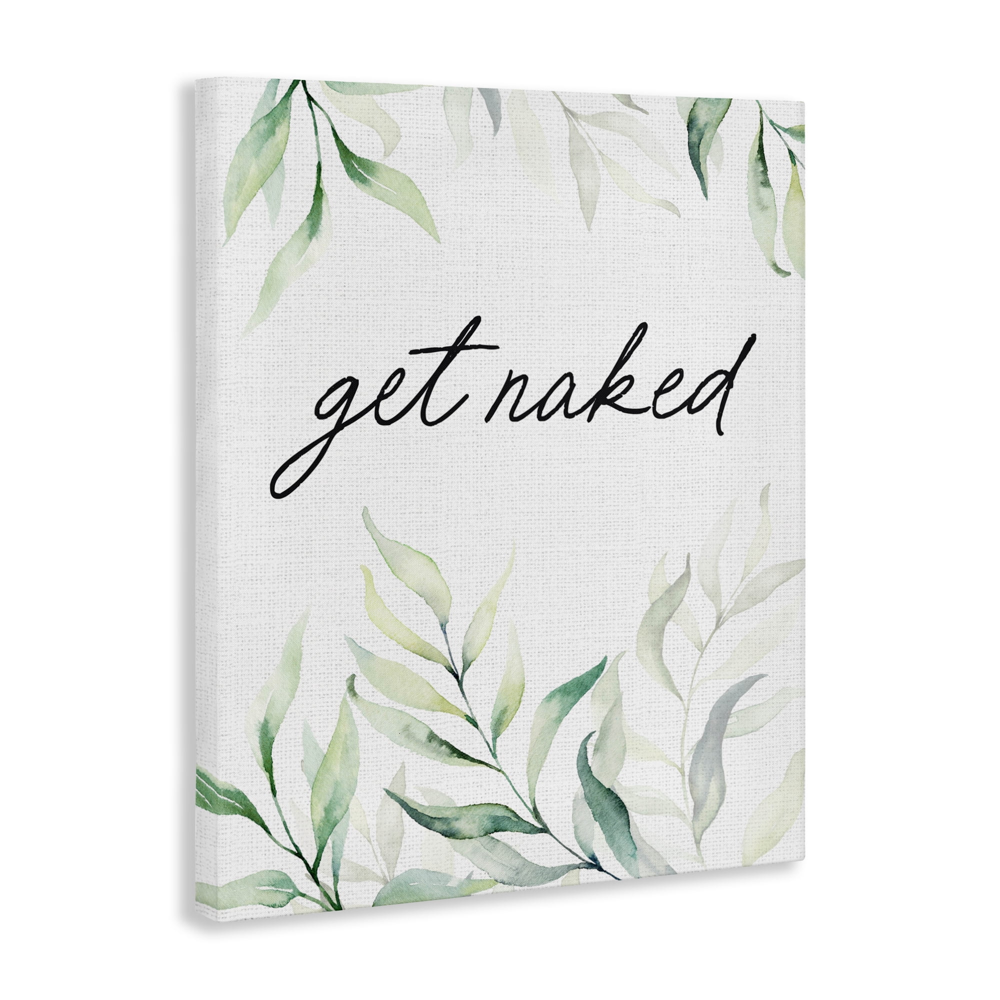 Get Naked Bathroom Herbs Canvas Wall Art, design by Lettered and Lined
