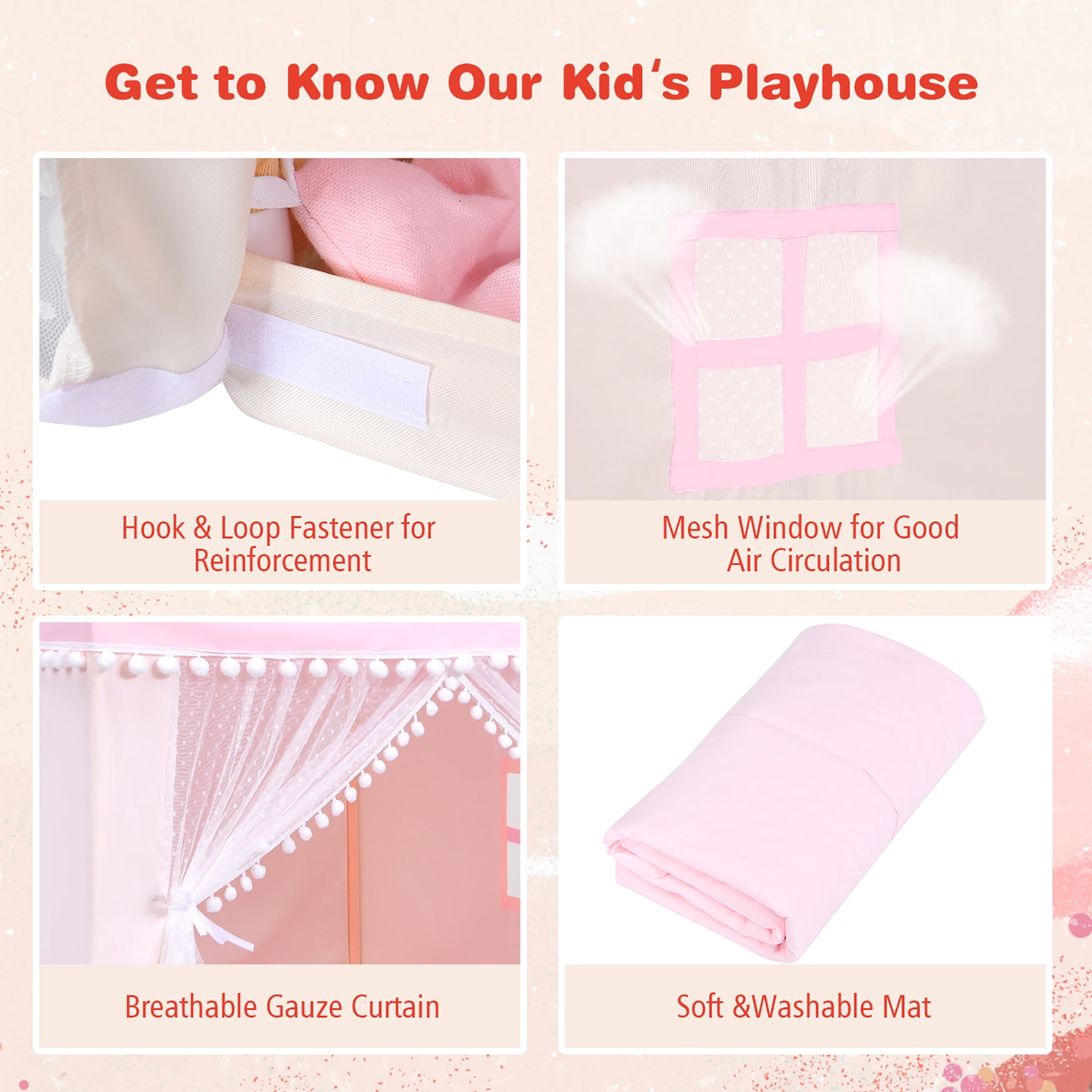 Free Shipping! Costway Kids Play Tent Large Playhouse