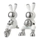 thumbnail image 1 of 2 piezas de estatuas de conejos, figuras de animales, esmalte, decorativas, forma de astronauta, manualidades, conejo blanco, 1 of 9