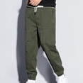 thumbnail image 2 of FRSASU Pantalon Cargo Ample pour Hommes en Coton Extensible Polyvalent à Taille Élastique Pantalon de Sport de Randonnée et de Golf avec Poches Vert Armée, 2 of 5