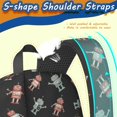 thumbnail image 5 of Robot and Robots Black Pattern 17" Waterproof Oxford School Backpacks for Teens, S-Shape Padded Straps, for School, Travel, Hiking, Camping, 5 of 5