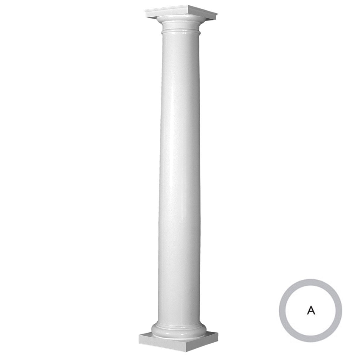 EnduraStone Round Tapered Column (FRP), Smooth PaintGrade, Tuscan
