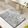 thumbnail image 3 of Vintage Paisley Pattern Dish Drying Mat, Mandala Inspired Absorbent Coffee Bar Mat, Floral Elegant Kitchen Counter Protector, 3 of 4