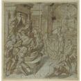 thumbnail image 3 of Carlo Portelli 12x12 Black Modern Framed Museum Art Print Titled - The Martyrdom of St. Catherine of Alexandria (1560-70), 3 of 5