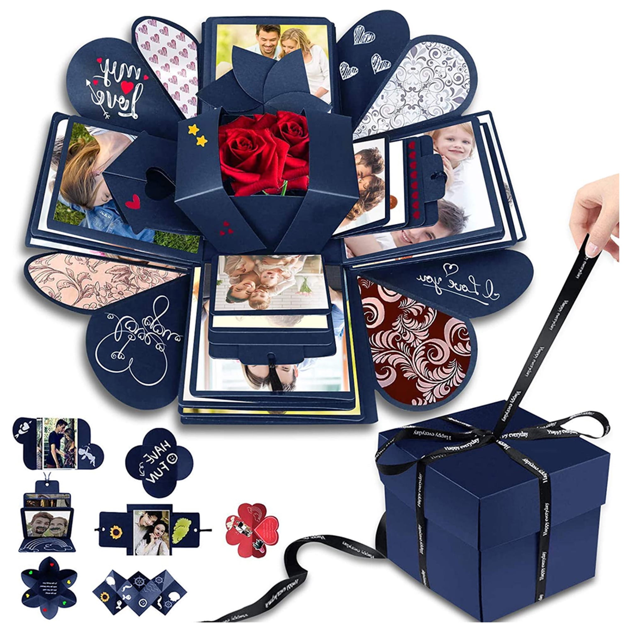 Explosion Box, Love Memory DIY Photo Album Box for Couples, Sentimental  Gift for Boyfriend, Girlfriend, Birthday, Wedding, Anniversary by Alloyseed  (Explosion Gift Box-Black) : : Home & Kitchen