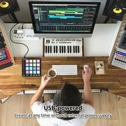 WORLDE MIDI Pad Beat Maker, USB MIDI Keyboard Controller With 16 Drum Pads for Beginner, 6 Assignable Knobs, Note Repeat  Level Buttons for Beginner Music Making