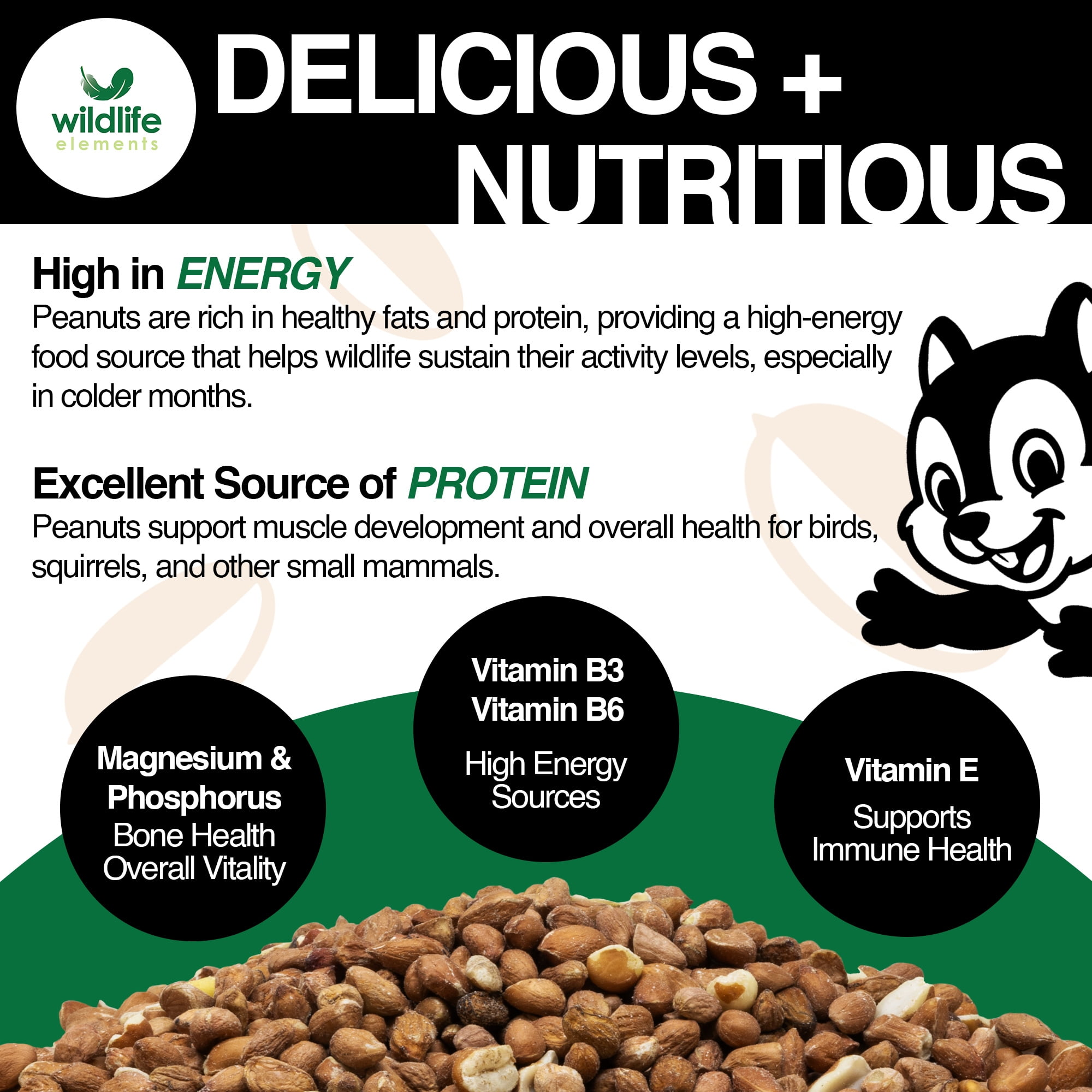 Wildlife Elements Peanut Party Unprocessed, Shelled Peanuts Wildlife Animal Food, 25lb - Rich in Protein, Healthy Fats, and Essential Nutrients for Birds, Squirrels & Waterfowl