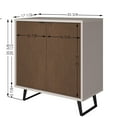 thumbnail image 4 of HomeStock Farmhouse Fresh Sideboard, Storage Cabinet with Soft Close Doors, Dining Room, Console Table, Credenza, Accent Cabinet, 36 X 36 X 18 Inches with Sturdy Metal Legs-Color:Cotton and Wood,Size:, 4 of 6