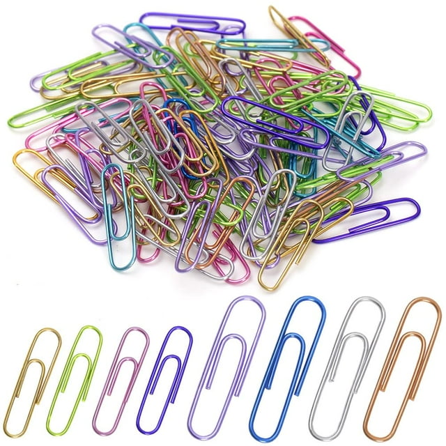 Clips De Papel 200 Piezas Jumbo Y Mediano (2 Pulgadas Y 1,3 Pulgadas) Clip De Papel De Colores Clips De Papel Grandes Clips De Papel De Varios Tamaños Para Papeleo Oficina Escuela Y Uso Personal