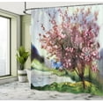 thumbnail image 5 of Ambesonne Flower Shower Curtain, Spring Blooming Nature, 69"Wx84"L, Pink Green, 5 of 5