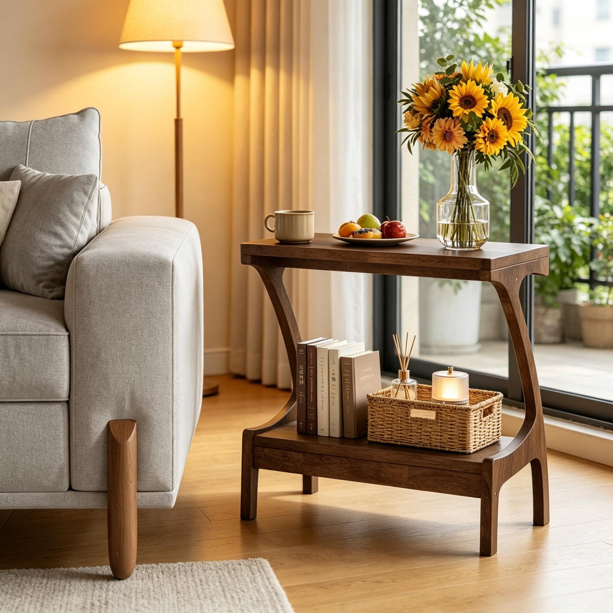 End Table, Support Up to 132 lbs