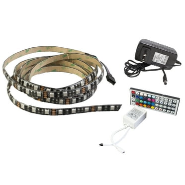 8ft RGB Color LED Strip Light, Black Series  Multi-color    Controller   UL Power Supply