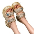 thumbnail image 4 of Sandals for Women Casual Summer Patent Cushioned Slides with Elevated Sole, 4 of 6