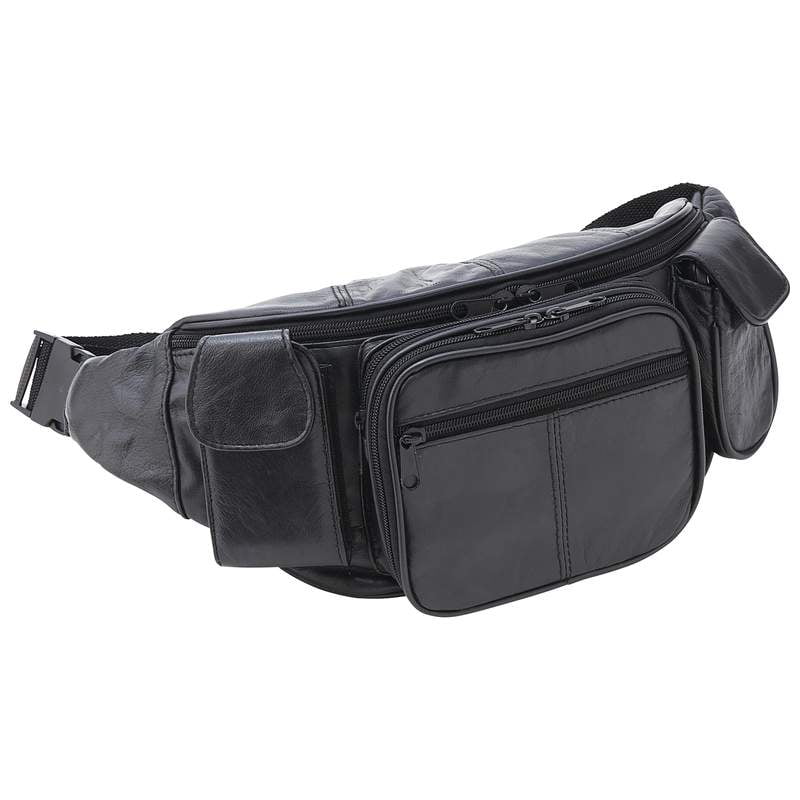 Embassy™ Large Solid Genuine Leather Waist Bag LUWAISTL