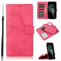 TECH CIRCLE Case for 2022 Apple iPhone 14 Pro (6.1") - Removable Magnetic Silicone Back Cover Flip Leather Case (Rose)