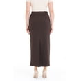 thumbnail image 3 of Brown Ankle Length Women's Plus Size Back Split Maxi Skirt, 3 of 5